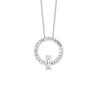 Sterling Silver White Baguette CZ Open Circle Necklace