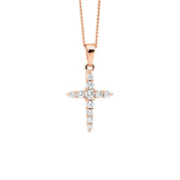 Rose Gold Plated Sterling Silver White CZ set Necklace