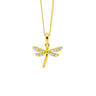 Sterling Silver Dragonfly Necklace Yellow gold