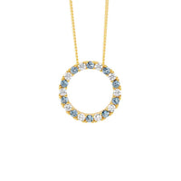 Blue and White Colour Silver Necklace Yellow Gold