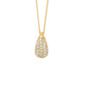 Tear Drop Pendant Set with CZ Necklace Yellow Gold
