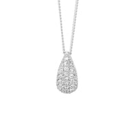 Tear Drop Pendant Set with CZ Necklace