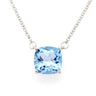 SQUARE BLUE CZ NECKLACE