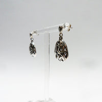 Sterling Silver Patterned Teardrop Earrings