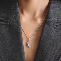 Pendant Moon with Blue Stones