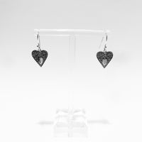 Patterned Heart Earrings in Silver