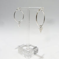 Sterling Silver Triangle Charm Hoop Earrings