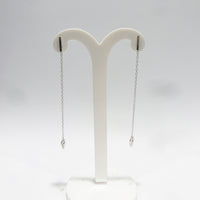 Poppy Silver Long chain Earrings