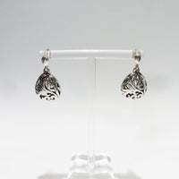 Sterling Silver Patterned Teardrop Earrings