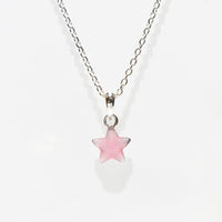 PP098 Pink Enamel Star Necklace