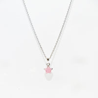 PP098 Pink Enamel Star Necklace