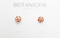 Petite Red Stud Coral Earrings