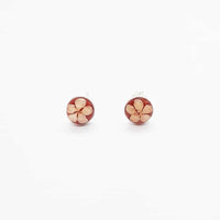 Petite Red Stud Coral Earrings