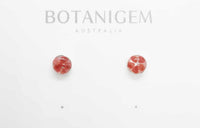 Petite Red Stud MOP Earrings