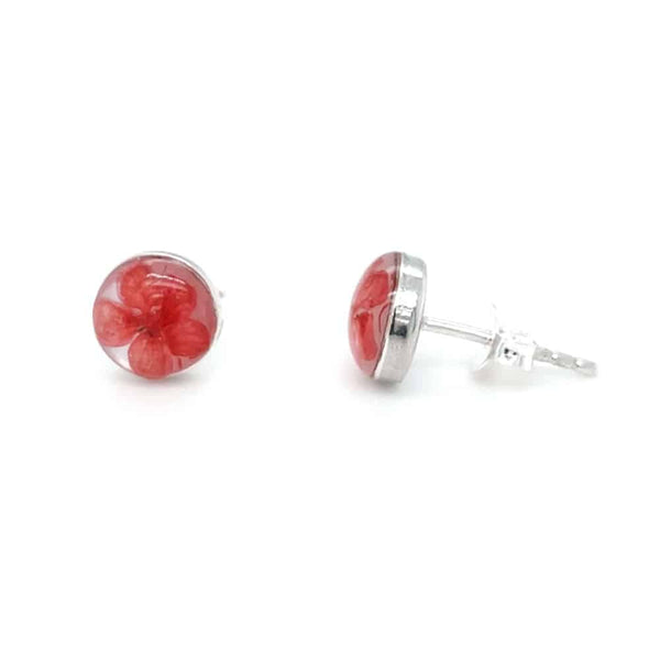 Petite Red MOP Stud Earrings