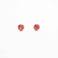 Petite Red Stud MOP Earrings