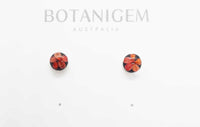 Petite Red Studs Onyx Earrings