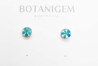 Petite Blue Stud MOP Earrings