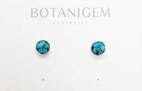 Petite Blue Stud Onyx Earrings