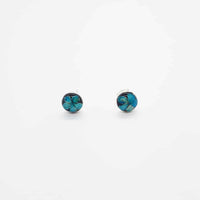 Petite Blue Stud Onyx Earrings