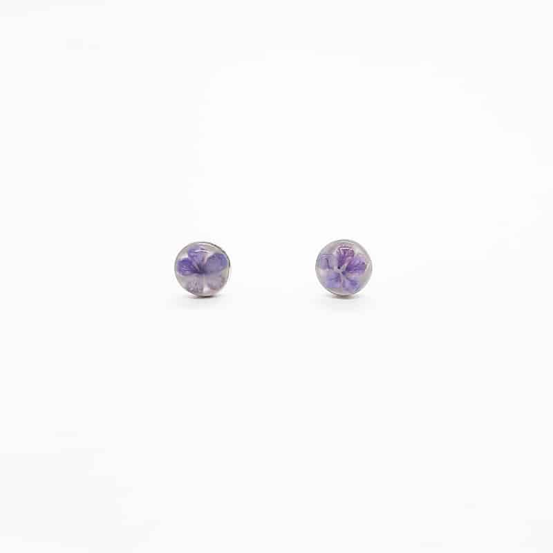 Petite Purple Stud MOP Earrings