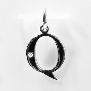 A to Z Initial Silver Pendant with Diamond