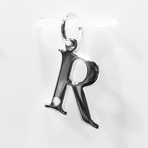 A to Z Initial Silver Pendant with Diamond