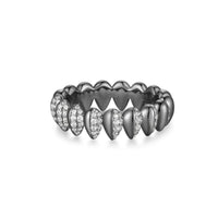 Black Sparkling Puffy Spike Ring