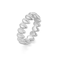 Silver Sparkling Puffy Spike Ring
