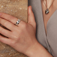 Silver Tiger Stripe Band
