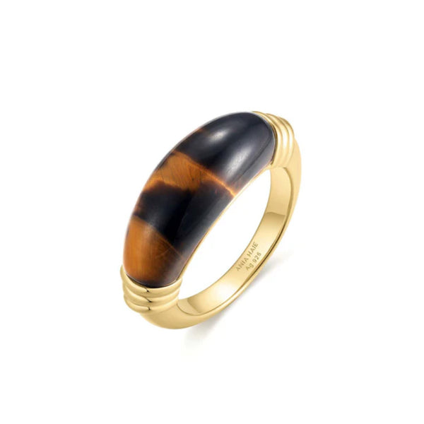 Gold Tiger Eye Statement Ring