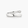 Silver Spiral Bezel-End Adjustable Ring