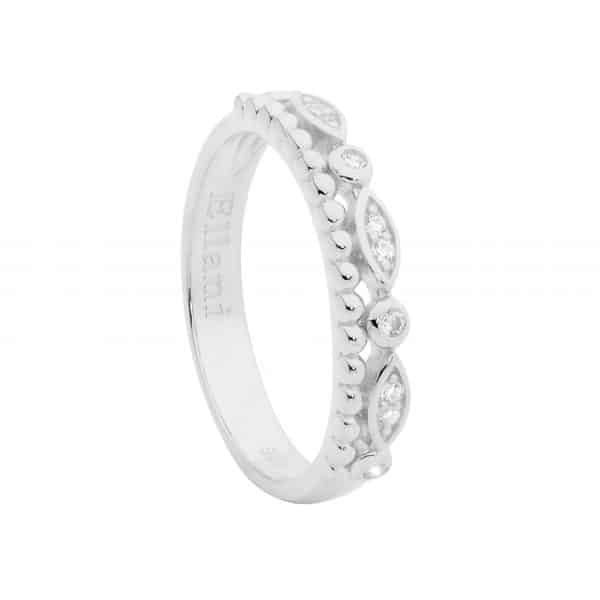 White Gold Plated Sterling Silver Ring