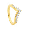 Yellow Gold Plated Wishbone Silver CZ Ring