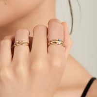 14kt Gold Stargazer Natural Diamond Stardust Ring