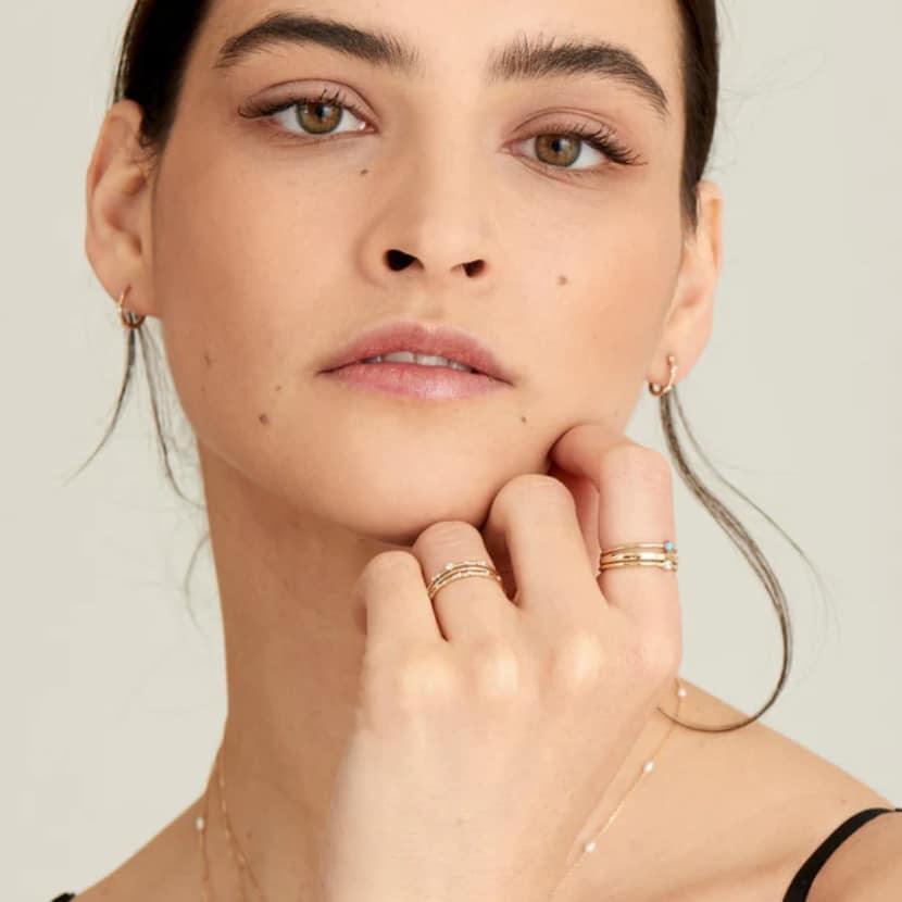14kt Gold Stargazer Natural Diamond Stardust Ring