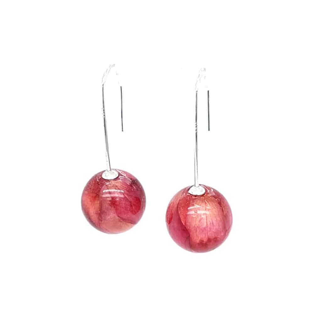 Rose Ball Cane Hook Earrings