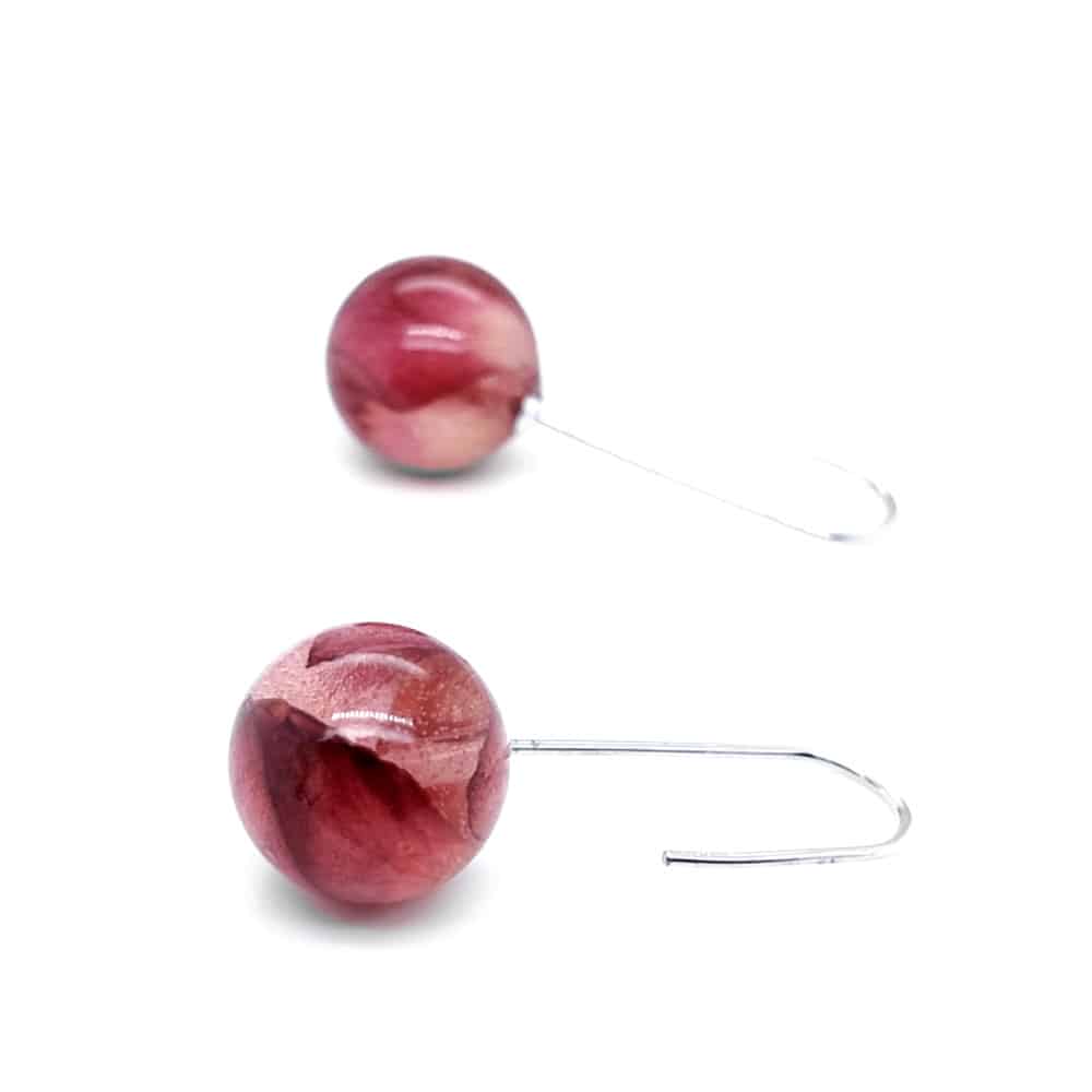 Rose Ball Cane Hook Earrings