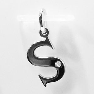 A to Z Initial Silver Pendant with Diamond