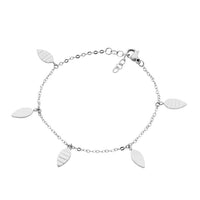Stainless Steel Leaves Charm Bracelet