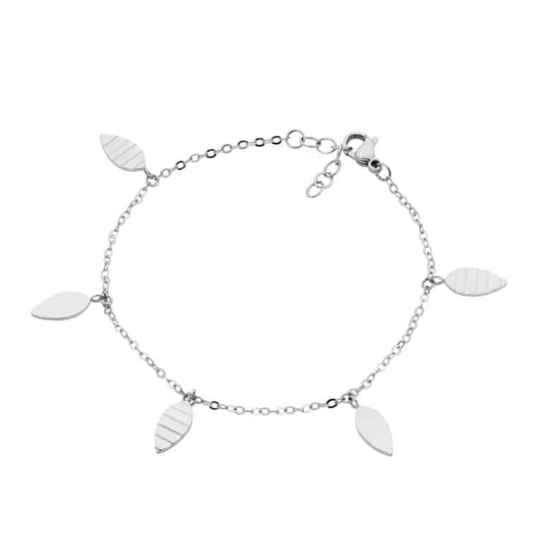 Stainless Steel Leaves Charm Bracelet
