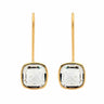 Cushion Cut Crystal Stainless Steel Earrings