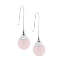 Rose Quartz Stainless Steel Earrings