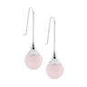 Rose Quartz Long Stainless Steel Earrings