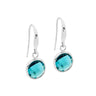 Teal Colour Crystal Stainless Steel Earrings