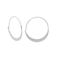 Stainless Steel Crescent Moon Hoop Earrings SE219S