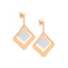 Stainless Steel Two Tone Geometric Drop Earrings Rose Gold