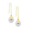 Two Tone Stainless Steel Ball Earrings Yellow