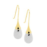 Two Tone Stainless Steel Tear Drop Earrings Yellow