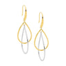 Double Open Tear Drop Earrings Yellow Gold